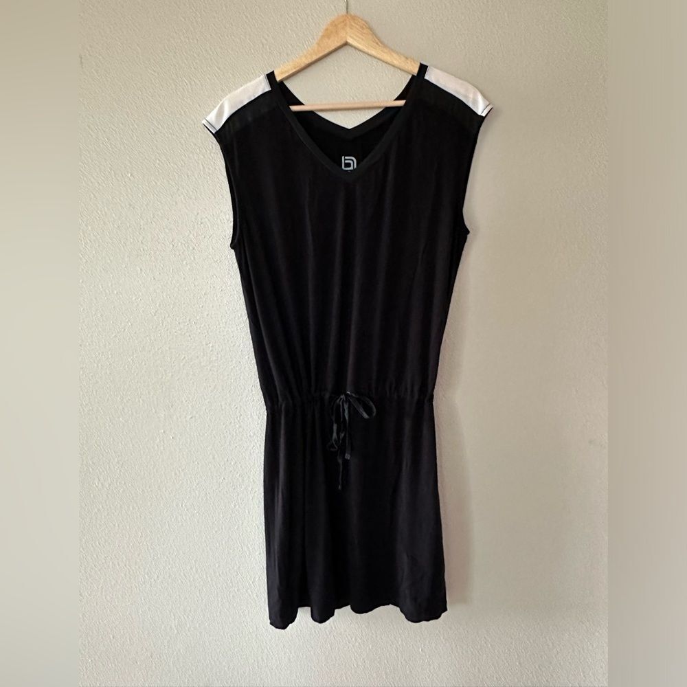 Blanc Noir V Neck Tank Cinch Waist Jersey Knit Mini Dress Size M